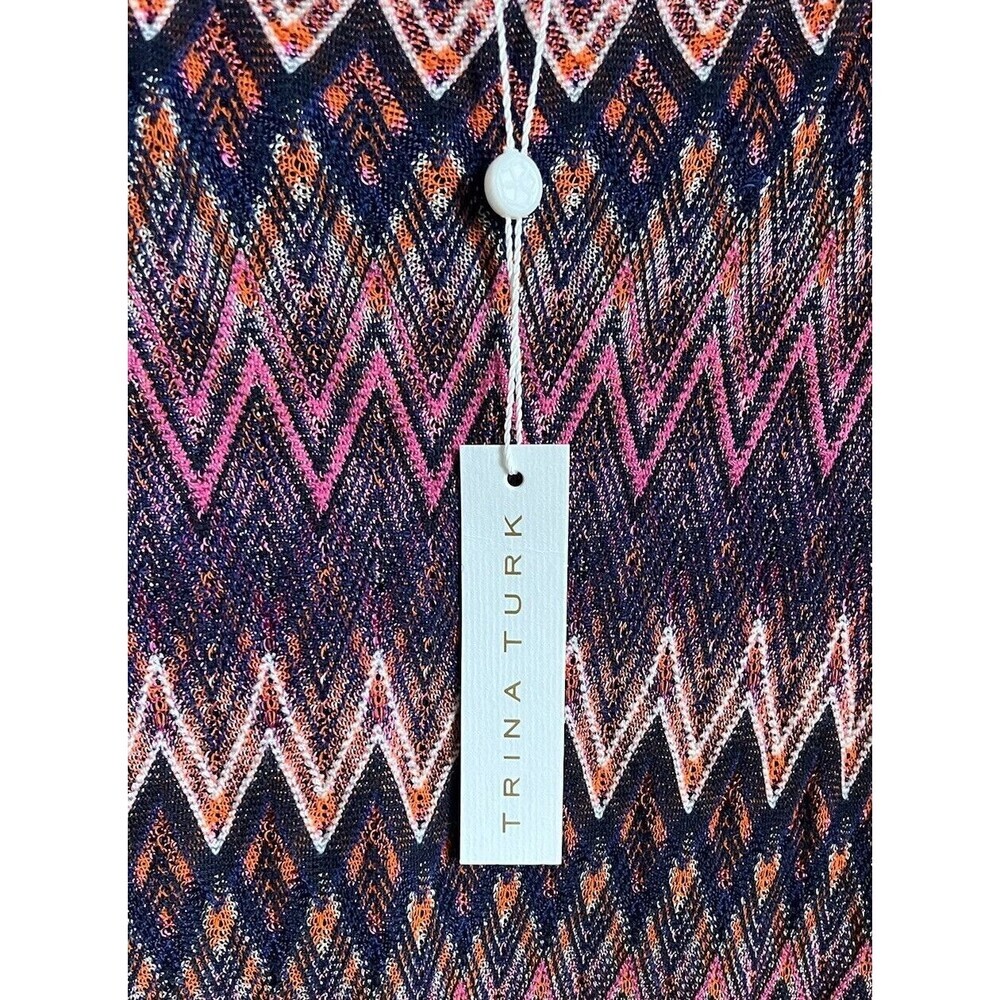 NWT! Trina Turk Nature Women's S Split-Sleeve Knit Dress Multi $398 - Picture 6 of 10